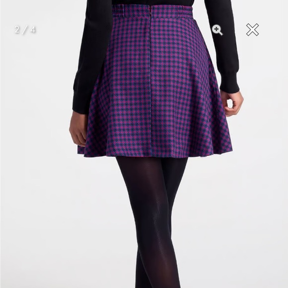 ModCloth plaid swing circle mini skirt 1x NWT with pockets - Picture 3 of 16